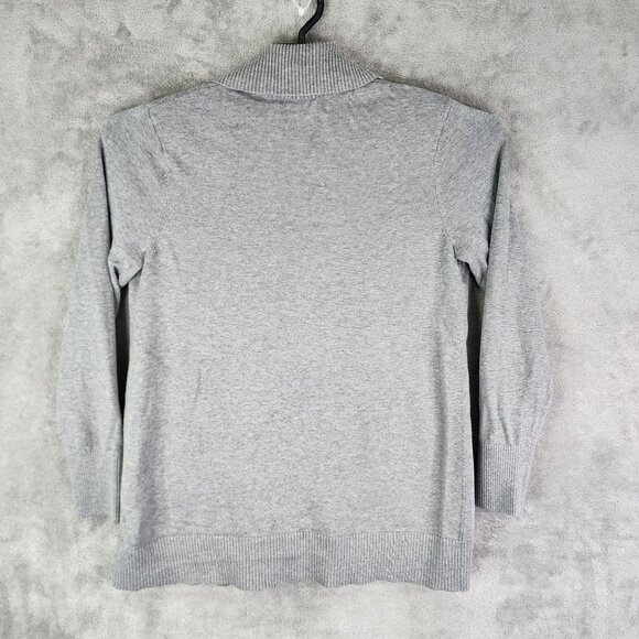 Womens Gray Lands End Outfitters Cardigan Sweater Long Sleeve OBHC Logo Size M - Picture 7 of 10